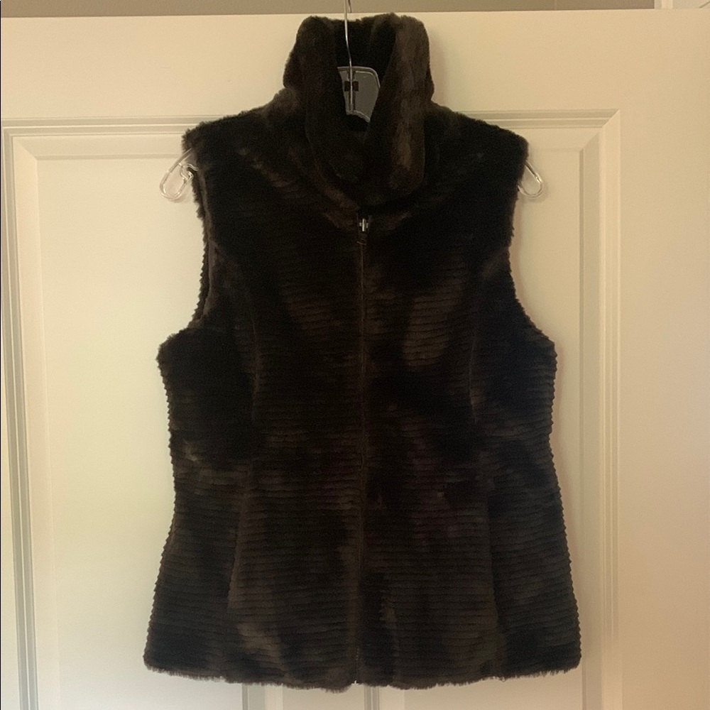 Luxurious Brown Faux Fur Vest